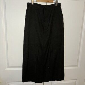 Y2K Gap Maxi Skirt Womens 12 Heathered Gray Black Office Siren Career Goth